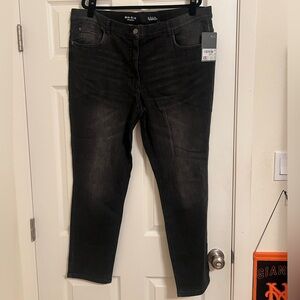 Ulla Popken Black Women's Straight Leg Jeans